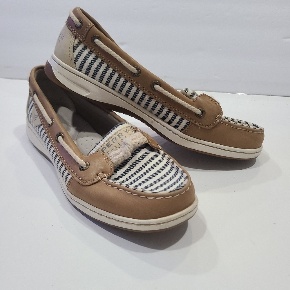 Sperry Top Sides Women's Tan and White Boat Shoes Sz.7.5
